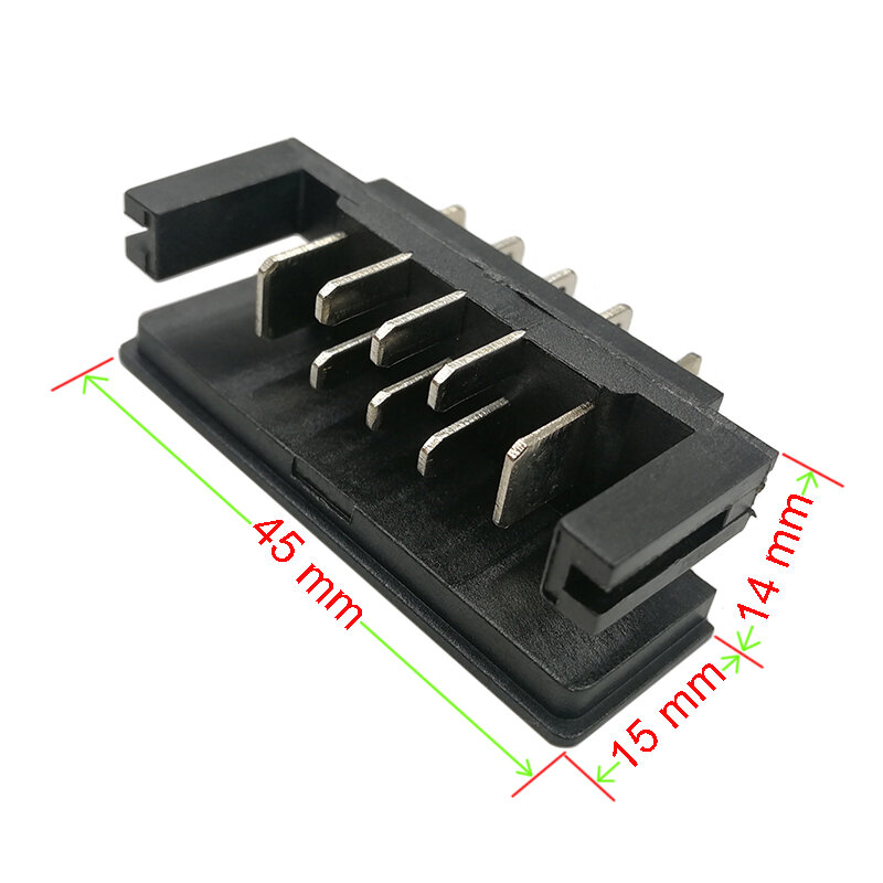 Staffa terminale connettore DCB118 per caricatore Dawalt 14.4V 18V adattatore USB 8x1cm adattatore caricabatteria agli ioni di litio PCB nero