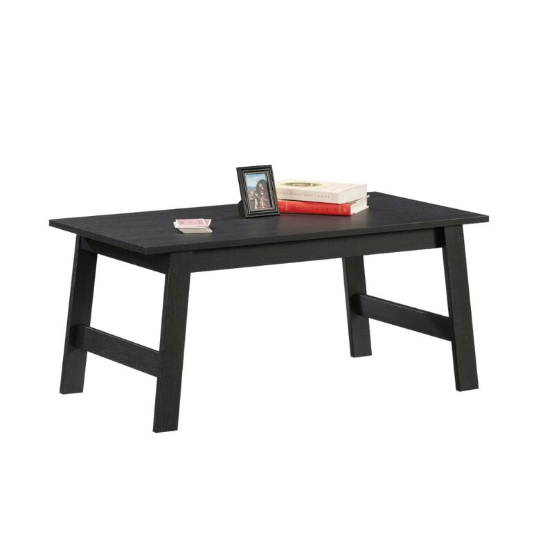 Table basse rectangulaire en bois, finition noire