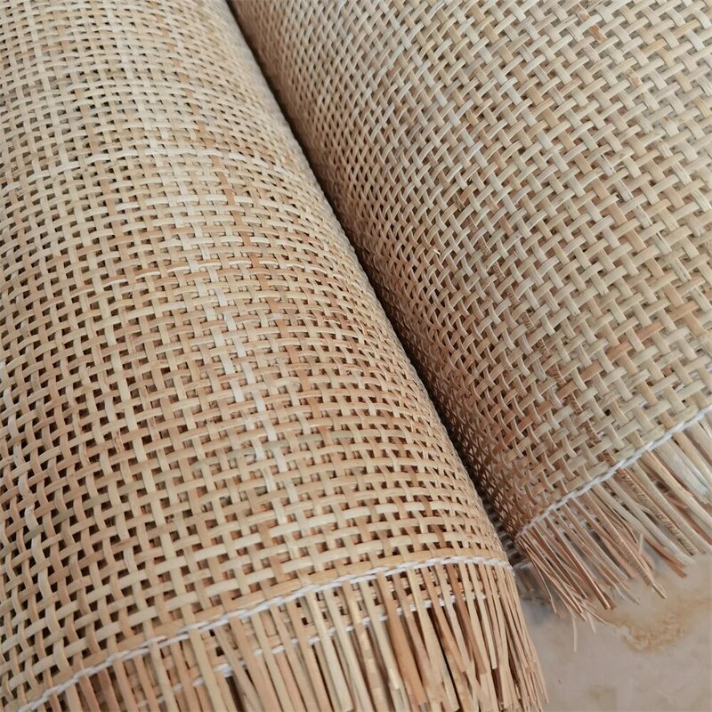 40cm/45cm Wide 4-5 Meters Real Natural Cane Webbing Roll 2.0mm Checkered Indonesian Rattran Wicker Furniture Material