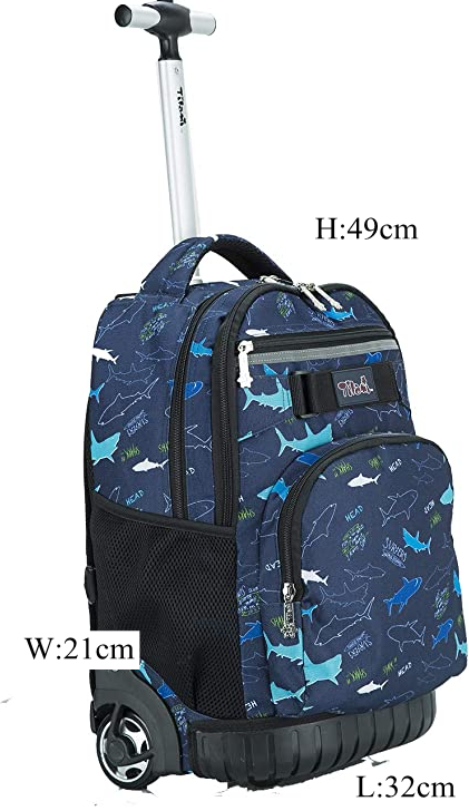 18 Inch Rolling Backpack Travel Luggage Bag School Travel Book Laptop 18 Inch Multifunction Wheeled Backpack Students School Bag