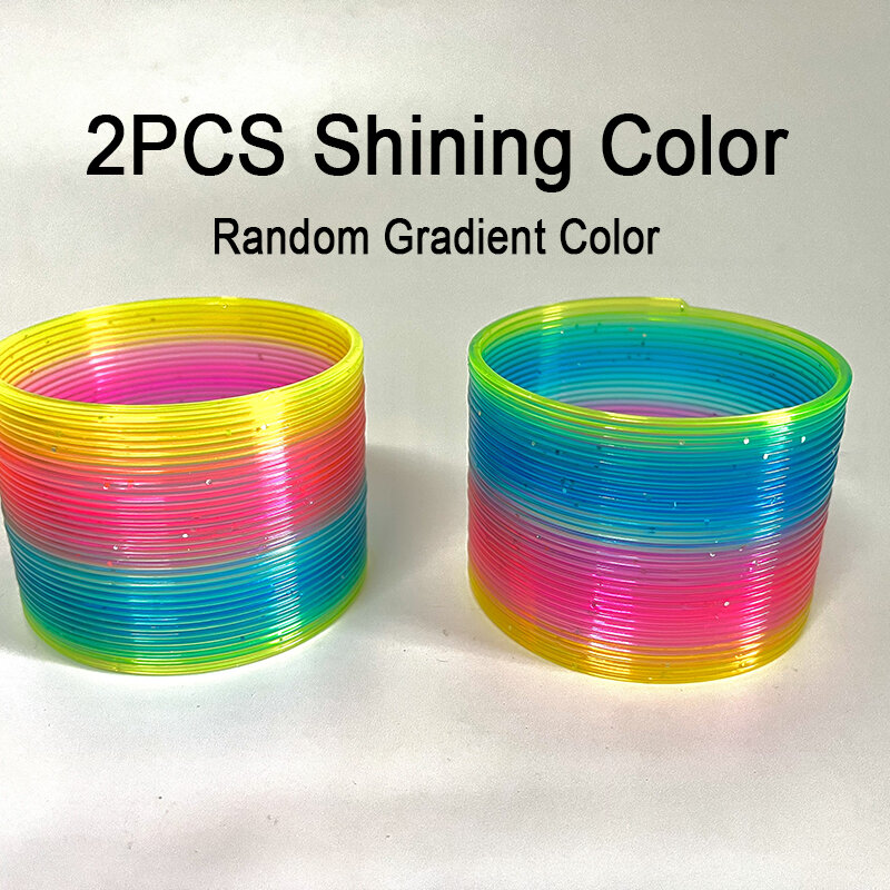 Plastic Rainbow Spring Spiral Game para Crianças, Funny Antistress Pinata Fillers, Party Favors, Criança ao ar livre, Rainbow Party, 7.5cm