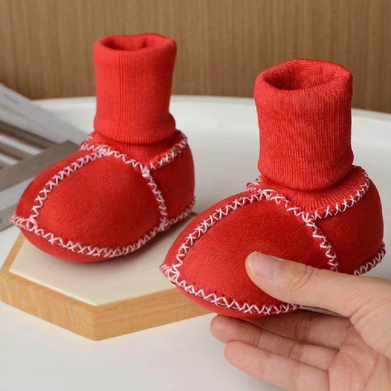 Зимние нескользящие носки для малышей, обувь с мягкой подошвой для первых шагов, детские носки, обувь для новорожденных, детские напольные кроссовки