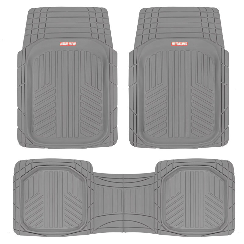 Motor Trend Deep Dish Rubber Floor Mats for Car SUV TRUCK Van, All-Climate All Weather Performance Plus Heavy Duty Liners Odorle
