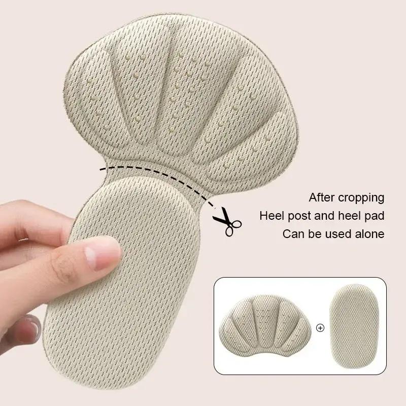 2 Pairs 2 in 1 Sponge Heel Cushion Back of Inserts Heel Protectors Shoe Pads for Shoe Too Big Soft Mesh Heel Grips Shoes Insoles