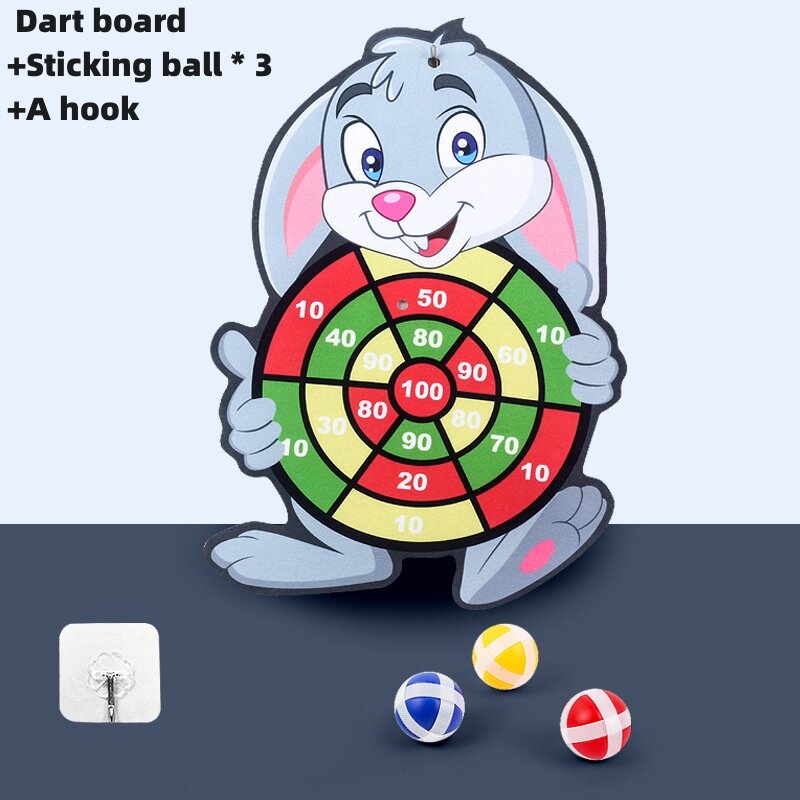 Bambini Cartoon Animal Dart Board Sticky Ball Rabbit Family giocattolo educativo interattivo regalo di natale