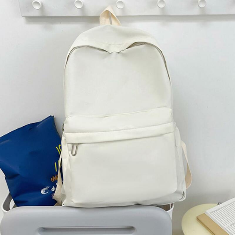 Simple Schoolbag Waterproof Large Capacity Tear-resistant Convenient Storage Pouch Solid Color Girl Student Casual Daypack Bag