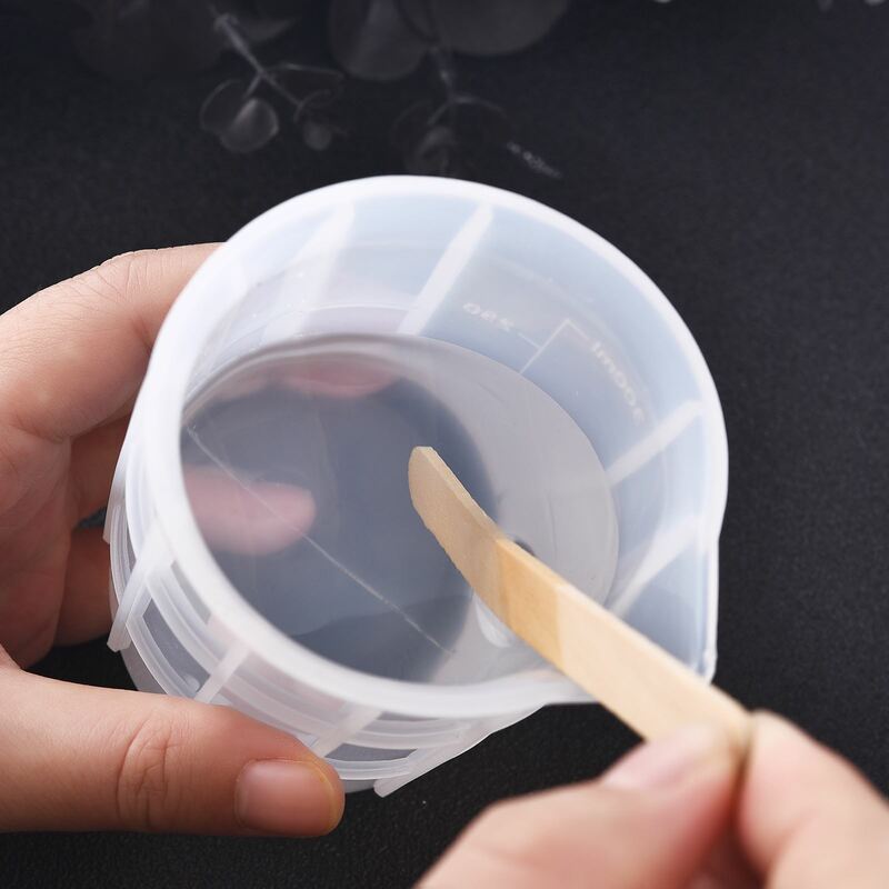 Taza medidora de silicona transparente con escala, tazas separadoras de grado alimenticio, herramientas de fabricación de joyas de resina epoxi para pastel DIY, 10-300ml