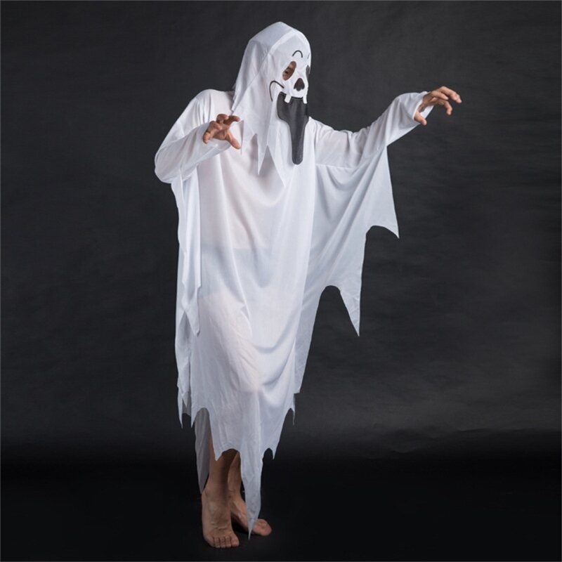 Halloween Horror peleryna peleryna bez twarzy kostiumy Cosplay płaszcz dla mężczyzn, kobiet, dorosłych