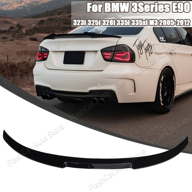 Rear Spoiler Sedan Trunk Wing Tuning Carbon Look / Black For BMW 3 Series E90 M4 Style 323i 325i 328i 335i 335xi M3 2005-2012