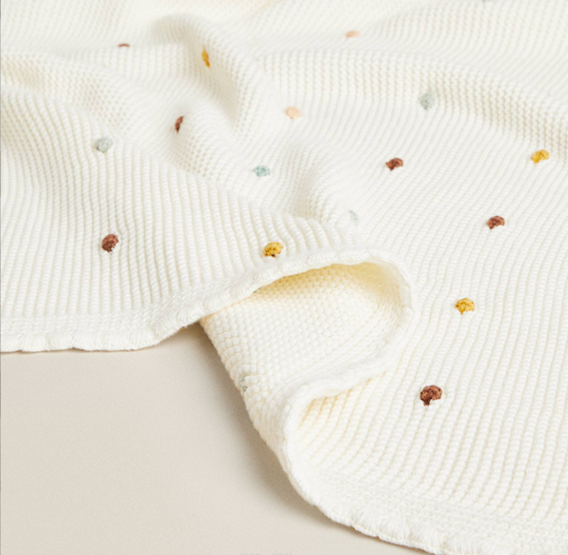 Tapeçaria macia Nordic Pompom para bebês, cobertor de malha, cobertores, envoltório Swaddle recém-nascido, carrinho de berço, 100x70cm