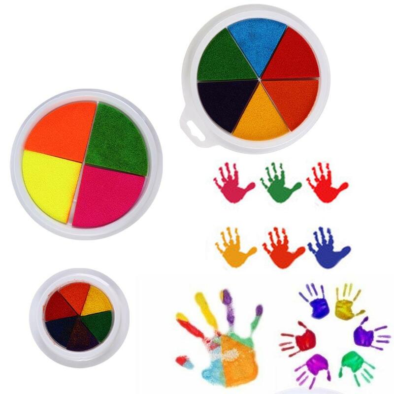 Almohadilla de tinta de pintura para niños, juguete creativo, lavable, no tóxico, fabricación de tarjetas, bricolaje, pintura de dedos, almohadilla de tinta, Impresión de barro