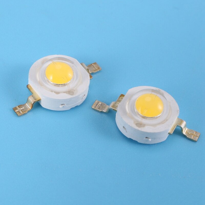 Emisor de cuentas LED blanco cálido, alta potencia, 2 pines, 3W, 100-110LM, 40 piezas