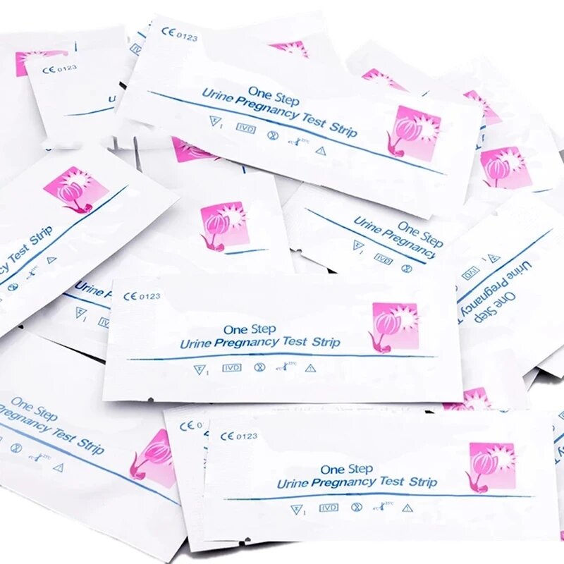 10 buah Strip pengujian kehamilan awal HCG untuk wanita pengujian mandiri tes kehamilan HCG kit pengukur urin lebih dari 99% Akurasi