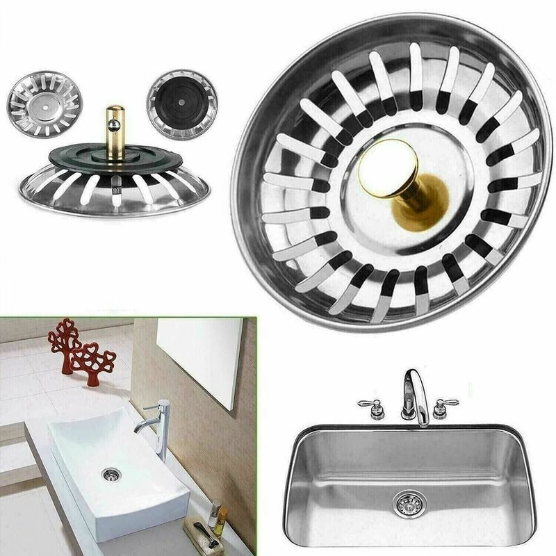 1PC Premium Kitchen Sink Strainer Replacement Waste Plug Basin Drain Filter Steel For Bathroom Sinks And Basins