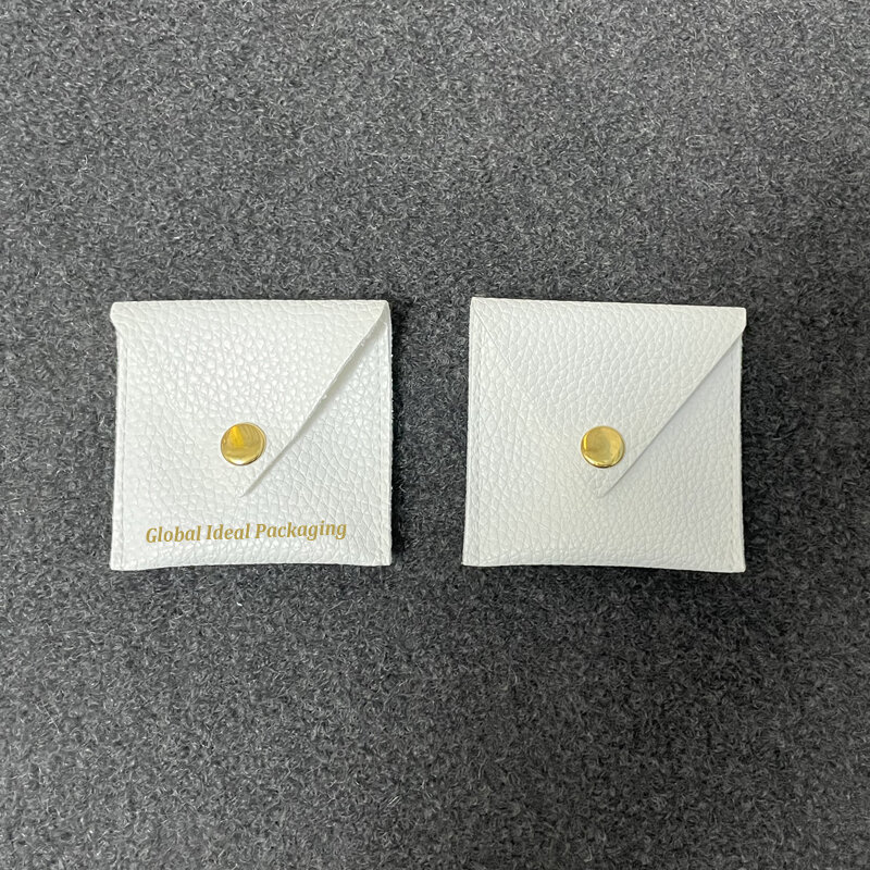 Knopf Halskette Tasche hochwertige Pu Leder Schmuck Beutel Tasche Schmuck Verpackungen für kleine Unternehmen