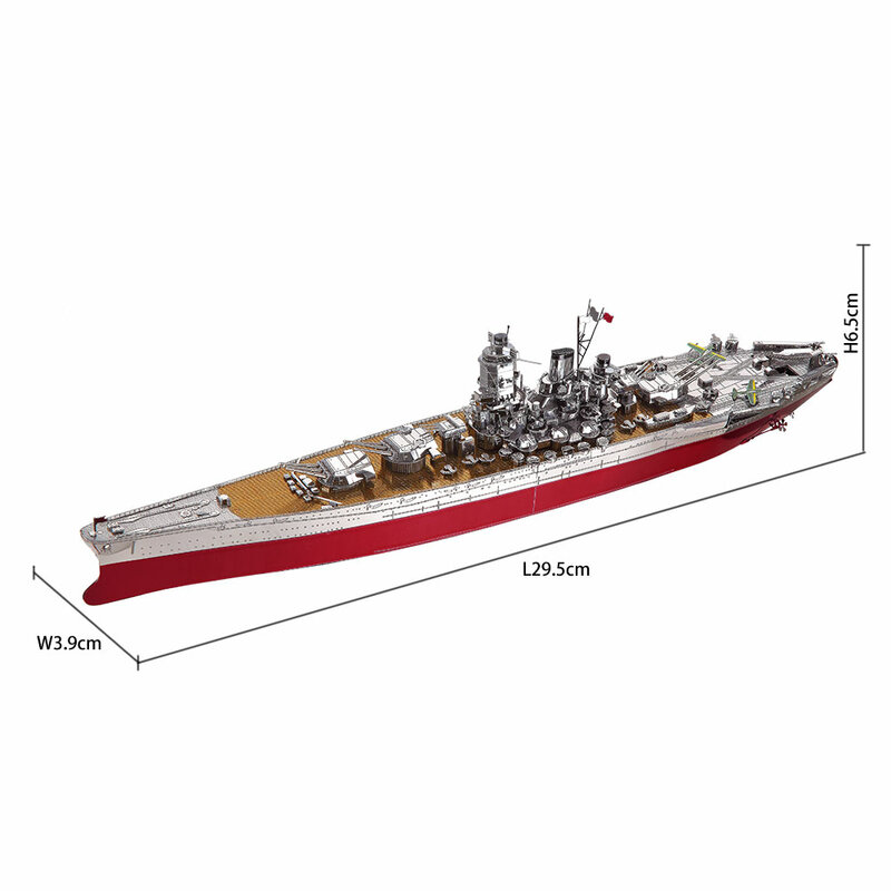 Piececool 3D Metalen Puzzel Slagschip Yamato Model Kits Diy Schip Speelgoed Gift Voor Tieners Brain Teaser Puzzel