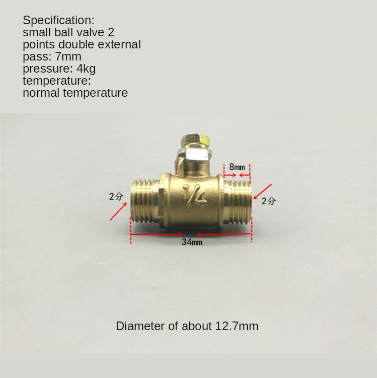 Válvula de bola de latón de 1/8 ", 1/4", 3/8 ", 1/2", BSP palanca roja con mango de rosca macho, Conector de unión, adaptador acoplador de montaje de tubería
