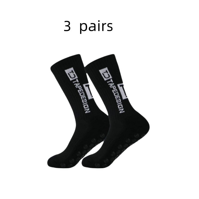 3 Pairs New Anti Slip Outdoor Football Socks For Men's Sports Grip Football Socks 39-45