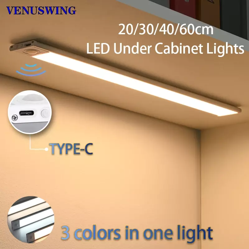 مصابيح استشعار LED رفيعة للغاية ، إضاءة ليلية ، لاسلكية ، تحت الخزانة ، مطبخ ، خزانة ، إضاءة ، 10-60 حركة