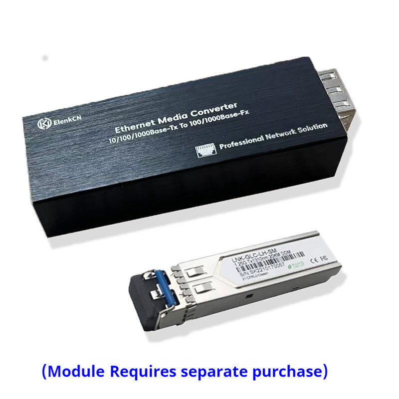Mini transceptor de fibra óptica SFP 100 Gigabit 1 óptico 1 convertidor eléctrico a óptico RJ45 a extensor de red de fibra óptica
