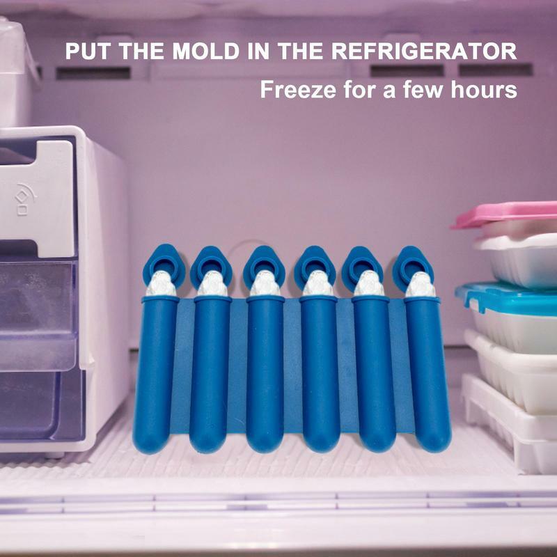 Kid's Ice Pop Maker Mold com tampa, Máquina de lavar louça Safe Ice Making Tool para Piquenique Party Travel Home and Work Area