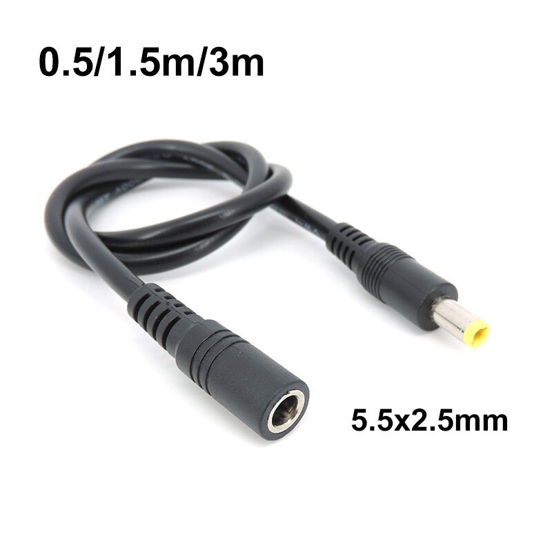 10x DC male to female power supply Extension connector Cable Plug Cord wire Adapter for led strip camera 5.5X2.1 2.5mm 12v A07
