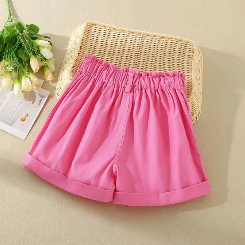 Summer Teenger Girls Shorts Korean Candy Color Sports Shorts For Girls Cotton Hot Pants Casual Children Girls Beach Shorts