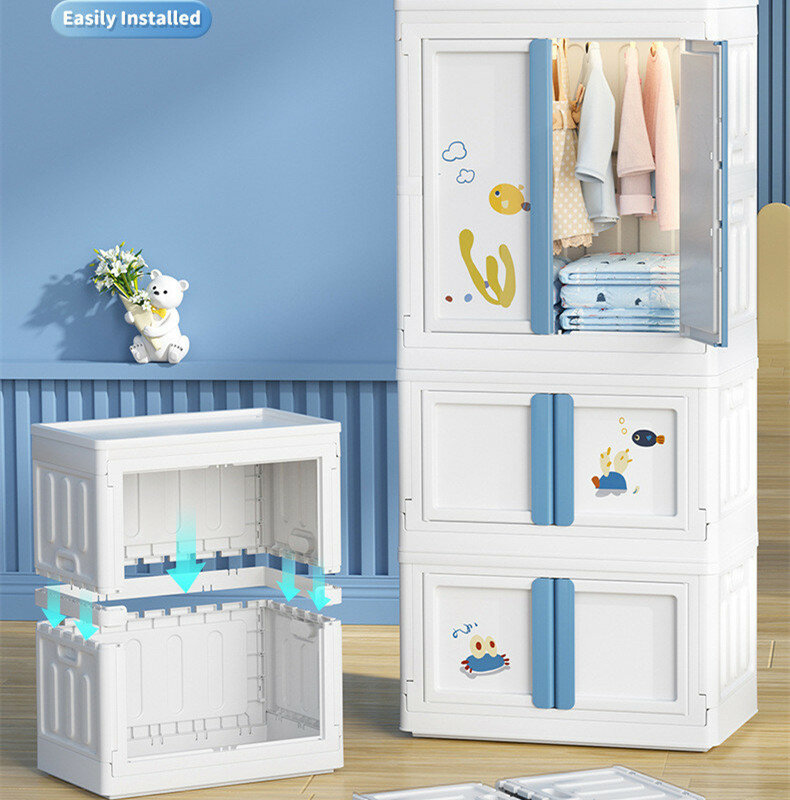 Foldable Simple Modern 72/150L Storage Box Household Closet Clothes Pants Underwear Locker Children's Closet Sundries