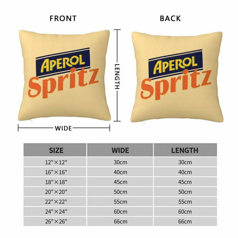 Aperol Spritz Square Pillowcase Polyester Pillow Cover Velvet Cushion Decor Comfort Throw Pillow For Home Car