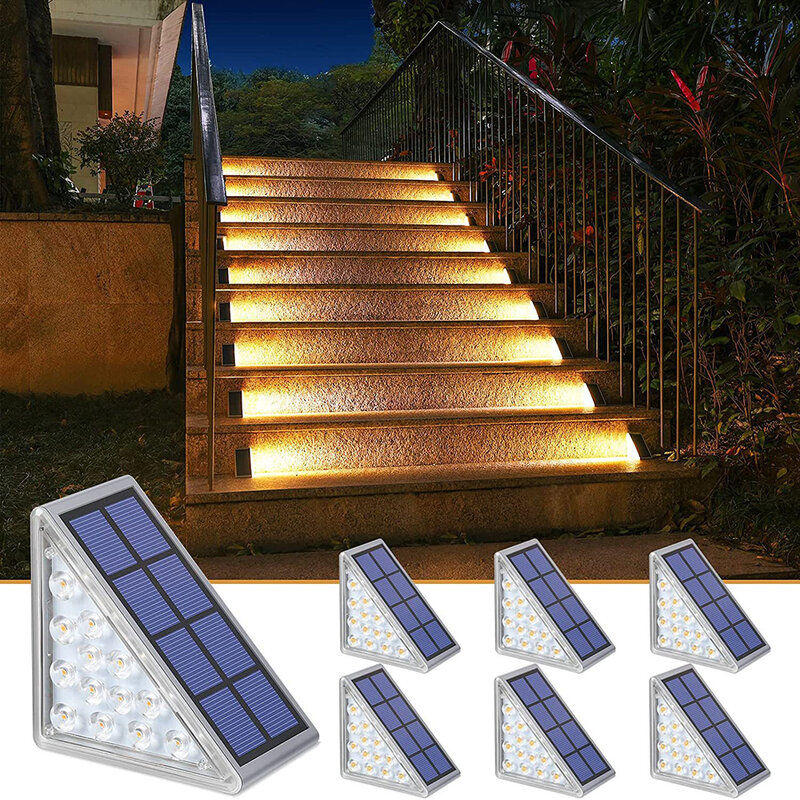 Luz Solar triangular para exteriores, lámpara de paso impermeable, iluminación Led Solar para exteriores, decoración para jardín y patio