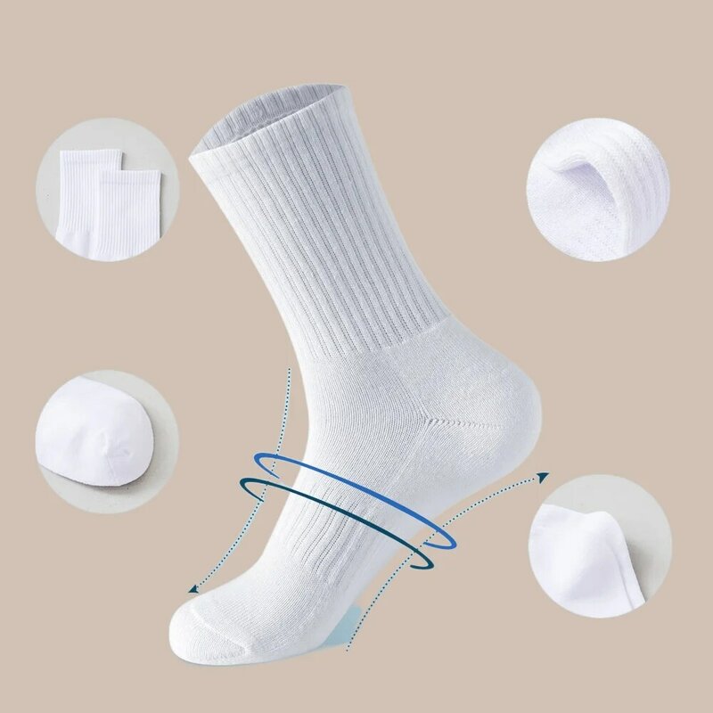 5 Pairs 2024 Fashion Men Socks Cotton Breathable Long Business High Quality Socks Solid Gentleman Sokken Outdoor Sports Socks