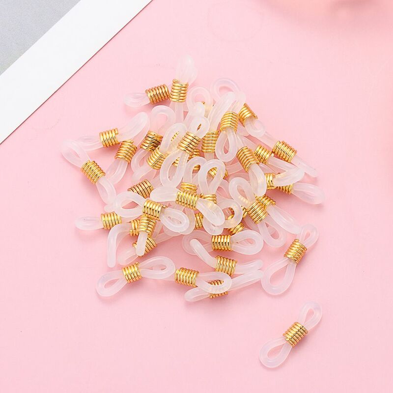 50PCS Rubber Anti-Slip Eyeglass Chain Ends Retainer Adjustable Rubber Eyeglass Strap Spectacle End Connectors Glasses Ring
