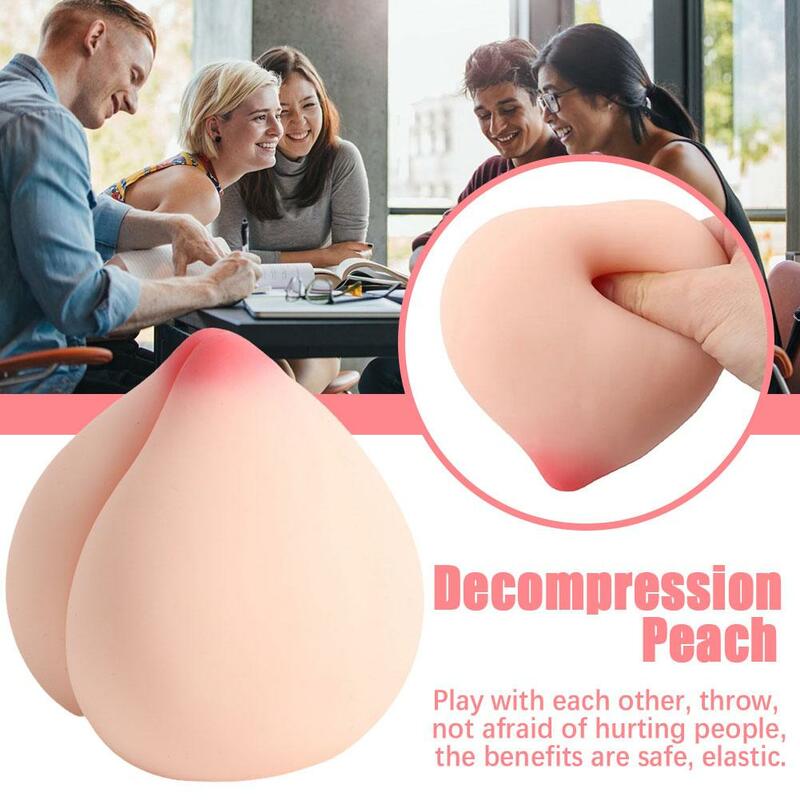 Fidget Toy Decompression Peach Soft Squeezing Release Ball Bored Decompression Tool Simulation Peach Silicone Toy Handmade