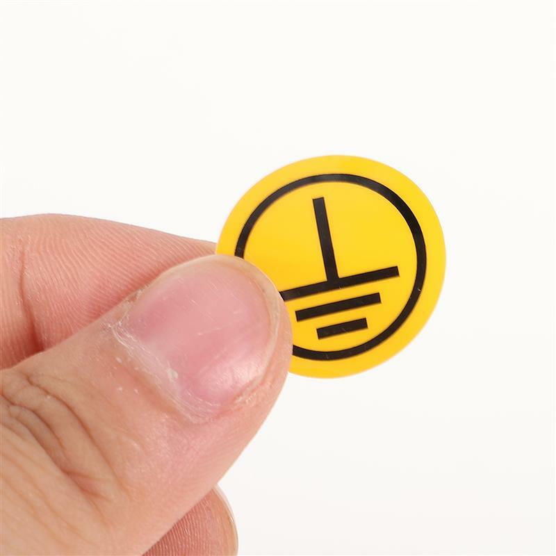 Earth Grounding Symbol Decals Signage Sticker Synthetic Paper Electric Labels Warning Electrical Sticker Grounding Warning Decal