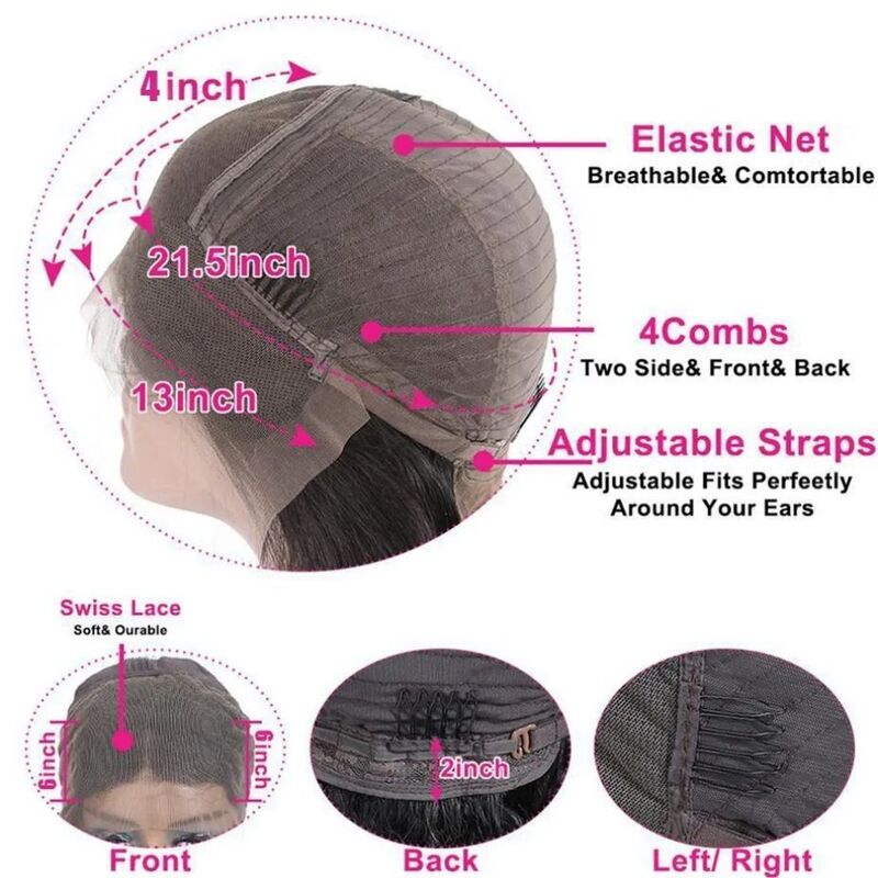180% 13x4 Body Wave Lace Front Human Hair Wig 30 32 34Inch 13x6 HD Transparent Lace Frontal Wigs Brazilian Remy Hair For Women