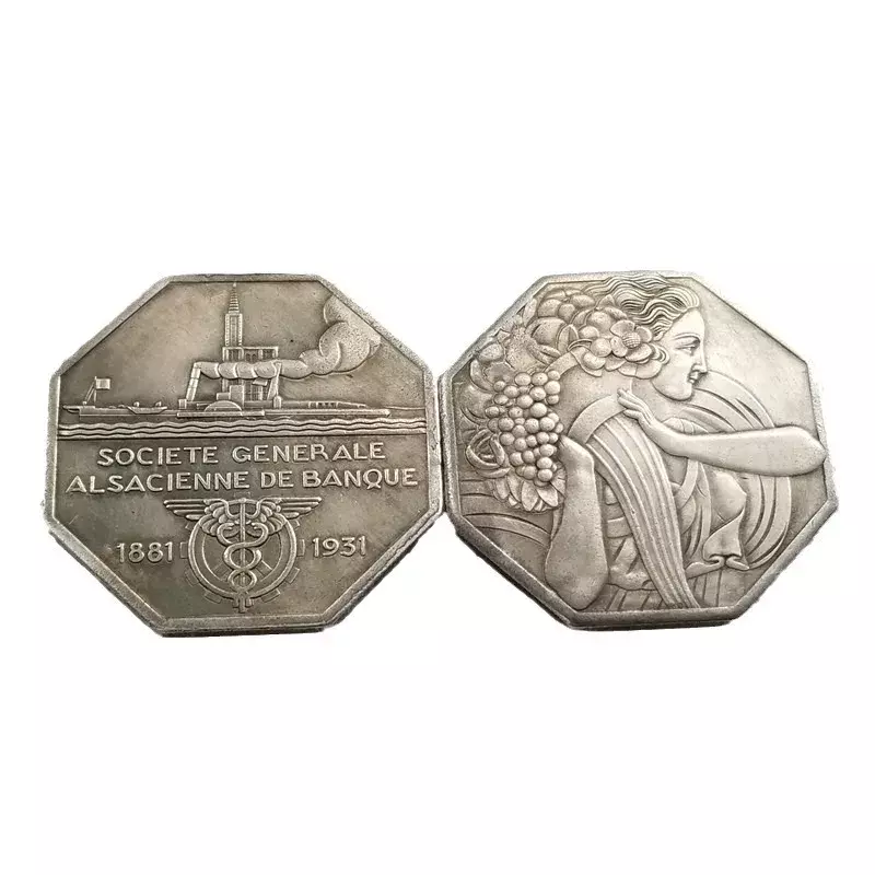 Französisch Achteck Silbermünzen Medaille Gedenkmünze Sammlerstücke Wohnkultur Münzen Weihnachts geschenk h4700