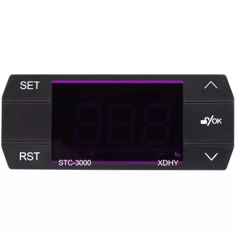 Controlador de Temperatura Digital com Sensor Touch, Termostato Eletrônico Preto para Incubadora, Aquecimento e Arrefecimento, 30A