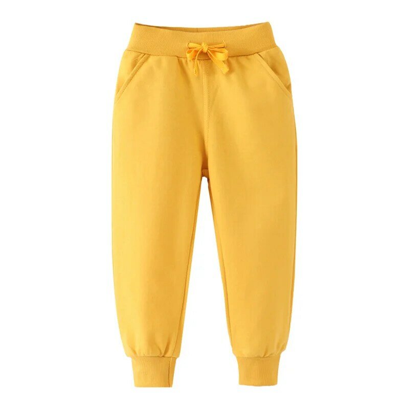 Однотонные Желтые Детские брюки для мальчиков и девочек
