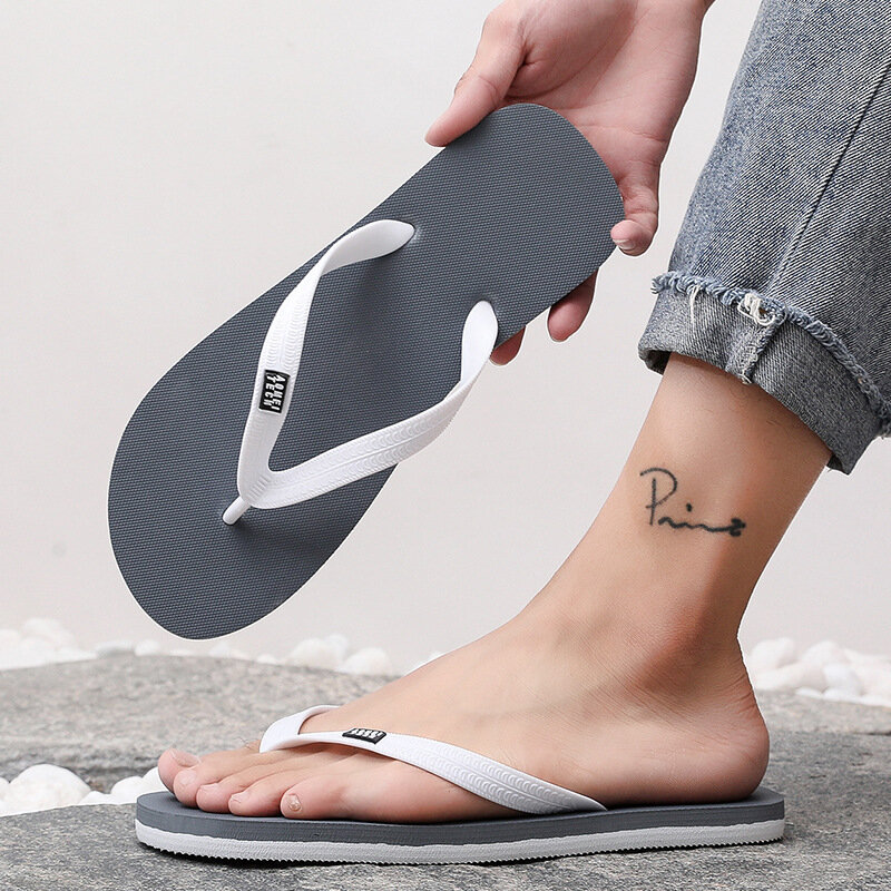 Męskie minimalistyczne klapki letnie modne antypoślizgowe sandały sportowe odporne na zużycie z miękkimi plażowymi butami 2024