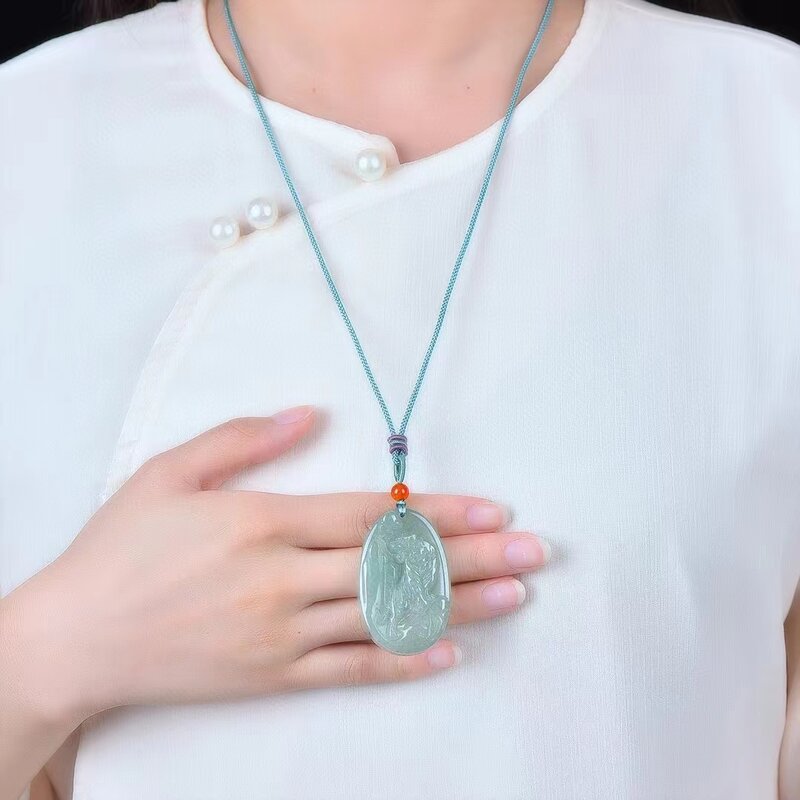 Colgante de Jade de Aventurina para hombre y mujer, collar de piedra verde Natural, amuleto de Mascota, joyería