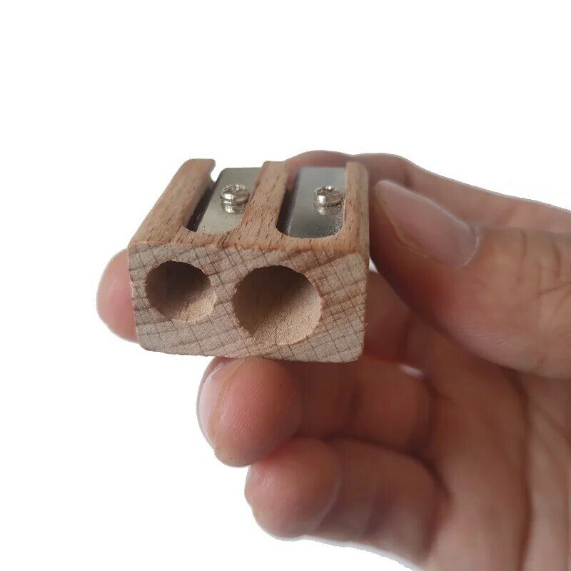 Affûteur de crayons en bois à double trou, déterminer les documents, diamètre 6mm et 10mm