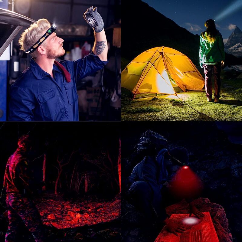 H25LR LED 90 High CRI Rechargeable Waterproof Headlamp Powerful Lightweight Head Flashlight with Bright White Light+Red 660nm
