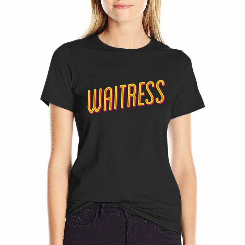 웨이트리스-ART 티셔츠, 귀여운 상의, 히피 의류, 여성 코튼 티셔츠