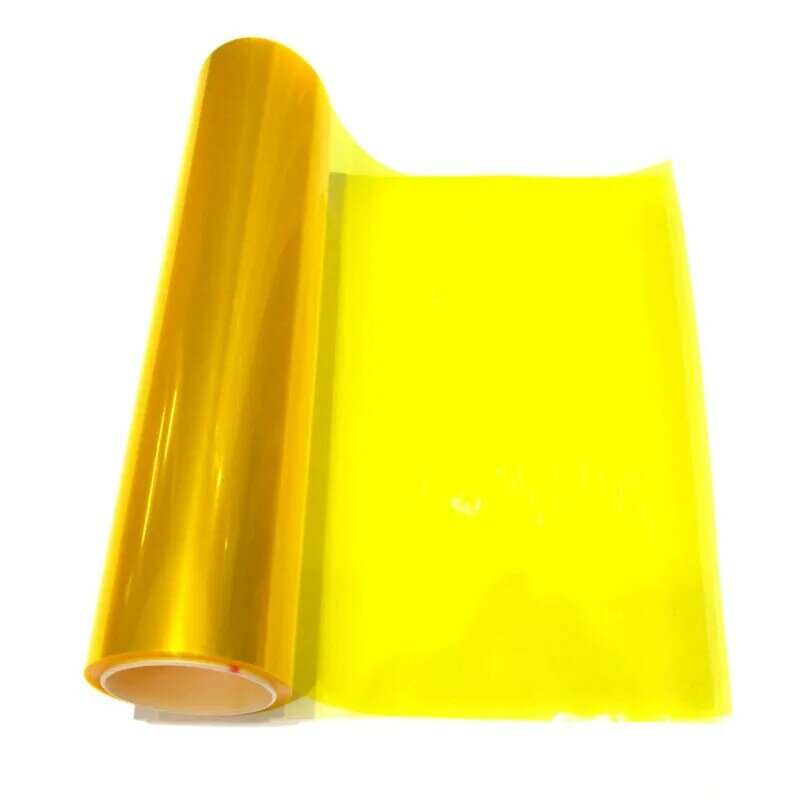 Luz trasera de PVC para faros de coche, película teñida, antiniebla, estirable, tinte de luz, pegatina, color amarillo dorado