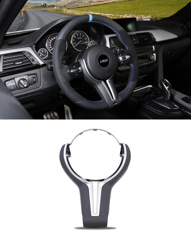 Car Leather Steering wheel Cover For BMW F30 F10 F18 F20 F25 F34 F48 M3 M6 550D 328M 1 2 3 4 5 6 7 Series Cover kit upgrade