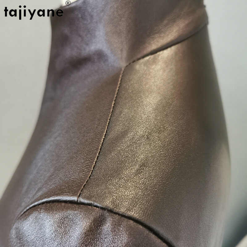 Tajiyane rozciągliwa skóra najlepsze ubrania dla kobiet prawdziwa kożuch dolna koszula damska 2023 z okrągłym dekoltem z długim rękawem Slim Fit rajstopy płaszcz