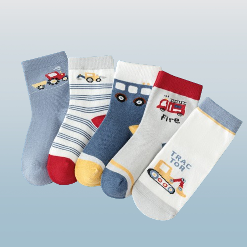 5/10 Pairs Children's Socks Medium And Large Children's Middle-Tube Cotton Socks Imitation Hand-Sewn Cartoon Children's Socks