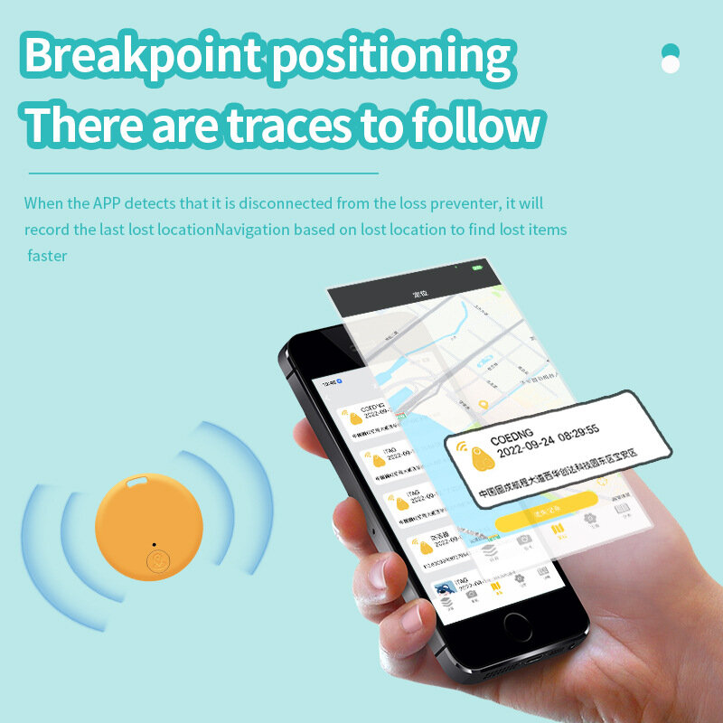 Smart Mini GPS Tracker, Compatível com Bluetooth, Anti Lost Finder, ITag Tracker, Localizador GPS, Carteira de posicionamento sem fio, Pet Key