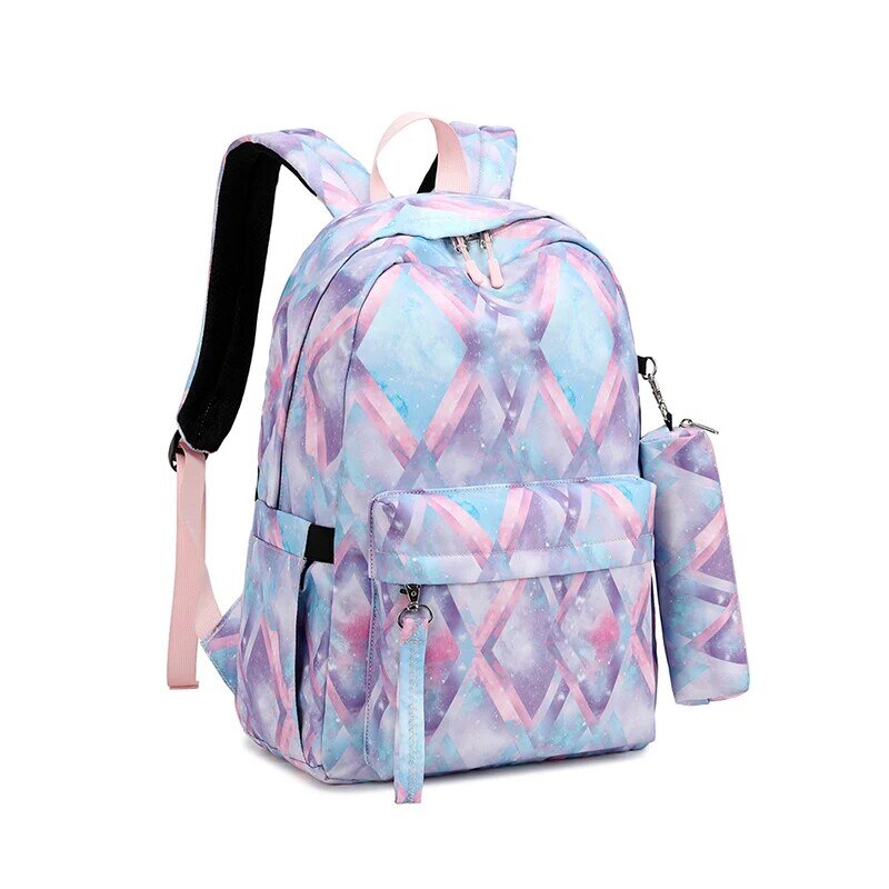 3 szt. Modne torby szkolne dla nastolatków kobiety mężczyźni plecak podróżny z ładowaniem USB Mochila dzieci Casual zestawy toreb na książki