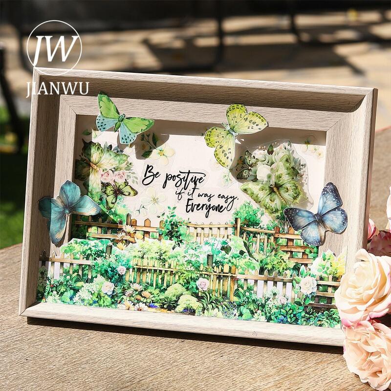 JIANWU-Cinta de paisajismo de flores literarias para valla de jardín, 50mm x 200cm, para mascotas, Material de Collage de diario creativo, DIY